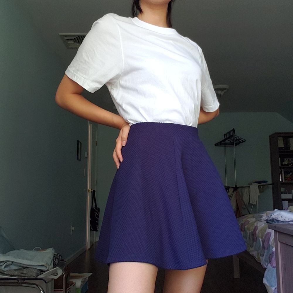 H&M Navy Jacquard Circle Skirt | S